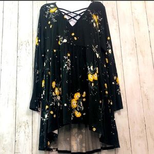 Torrid Super Soft Strappy V-Neck Long Sleeve Babydoll Top